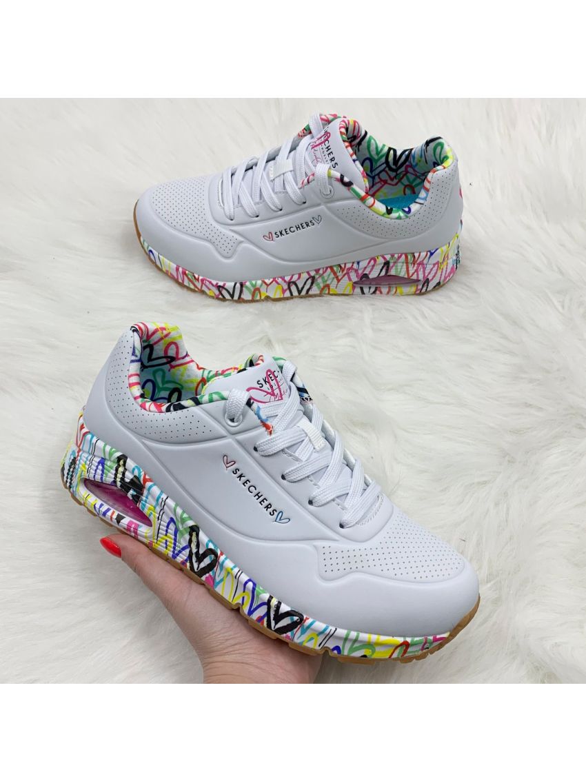 Skechers Uno Loving Love  155506-WHT