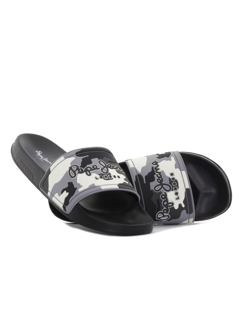 Pepe - Jeans Slider Camo negru bărbați slipperi