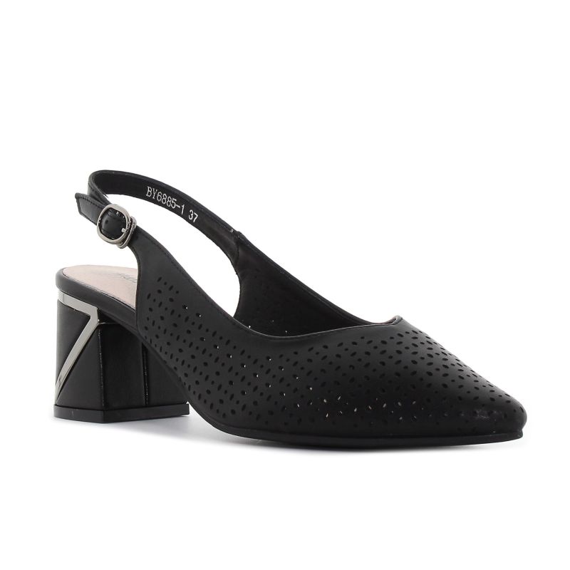 Yolera - Tina fekete női magassarkú -BY6885-1