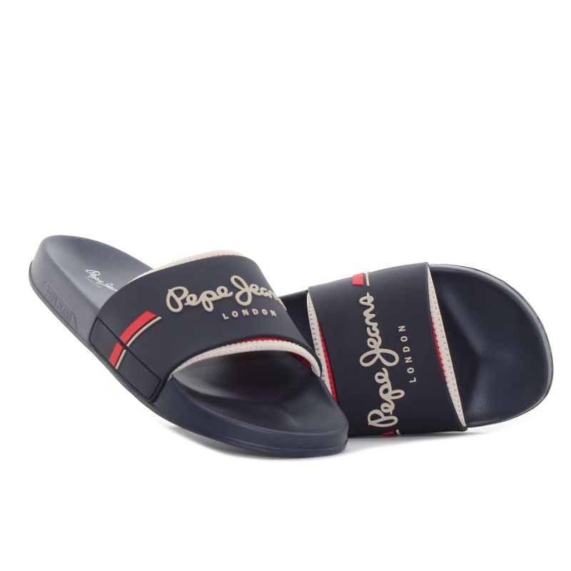 Pepe - Jeans Slider Glam sötétkék férfi papucs