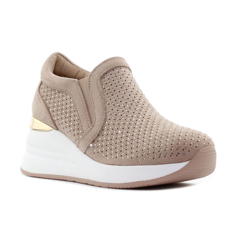 Yolera - Timie High bézs női bebújós cipő