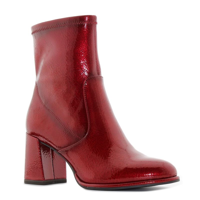 Tamaris burgundy cizme de gleznă pentru femei-01