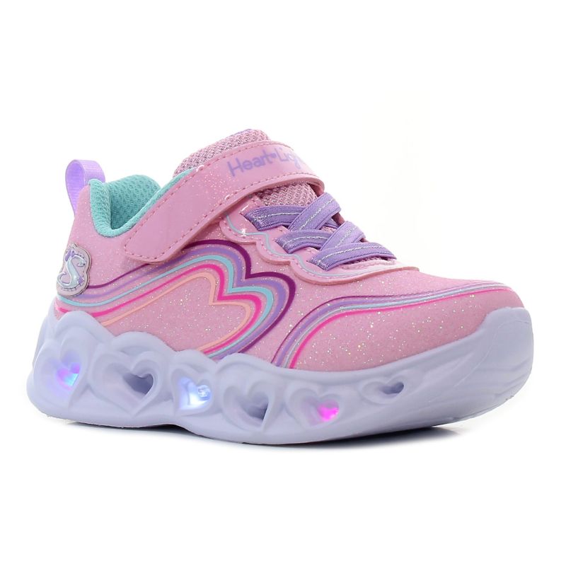 Skechers Heart Lights - Retro Hearts villogó rózsaszín baba cipő-01