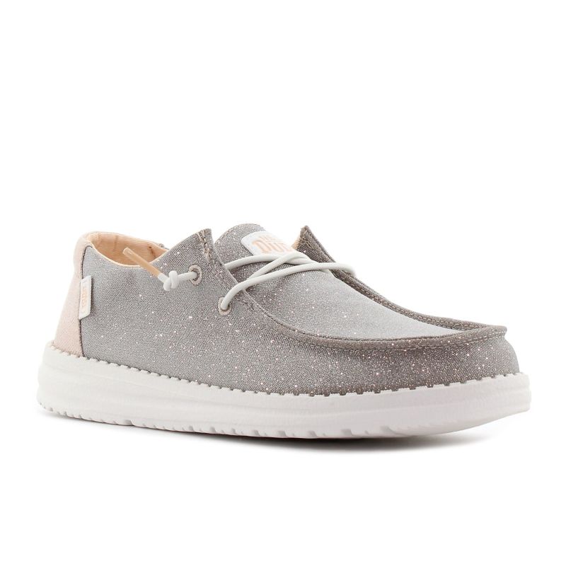 Hey Dude - Wendy Metallic Sparkle ezüst női mokaszin és vitorlás cipő