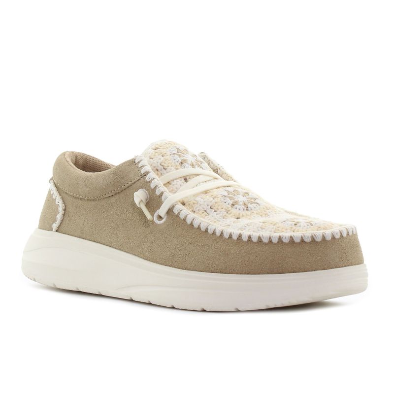 Hey Dude - Wendy Comf Suede Crochet bézs női mokaszin