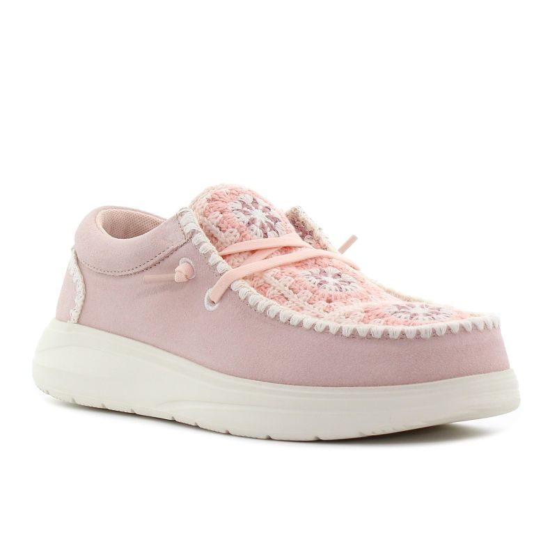 Hey Dude - Wendy Comf Suede Crochet rózsaszín női mokaszin