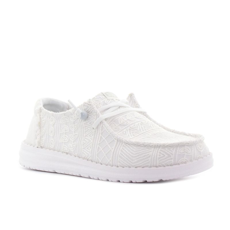 Hey Dude - Wendy Crochet Lace fehér női mokaszin és vitorlás cipő