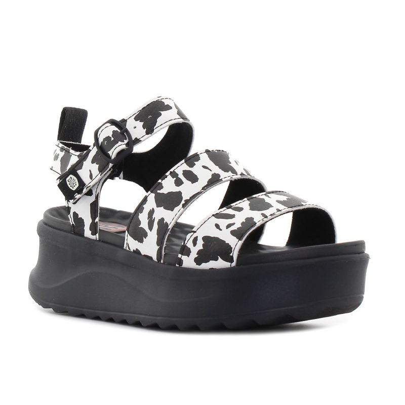 Hey Dude - Delray Buckle Animal fekete-fehér női szandál