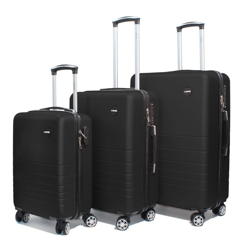 Borgo C-SEVEN fekete bőrönd szett