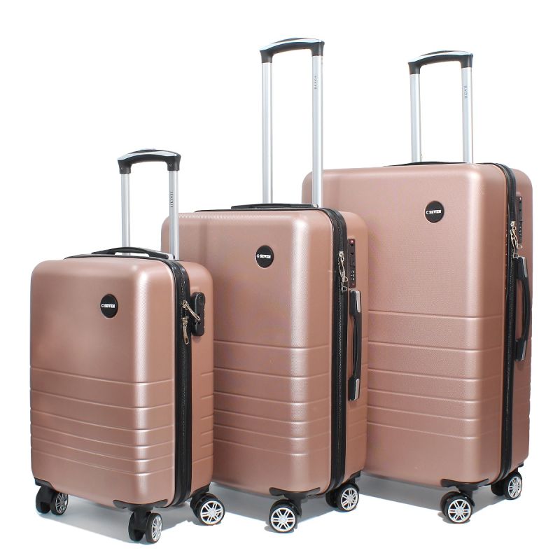 Borgo C-SEVEN rózsaszín bőrönd szett