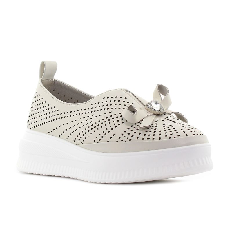 Yolera - Anita bézs női bebújós cipő