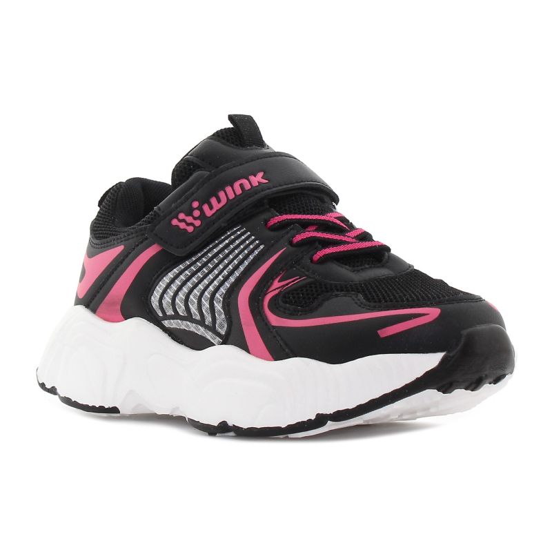 Wink - Qupp fekete-magenta gyerek cipő