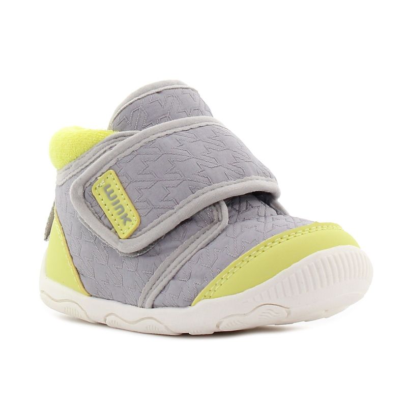 Wink - Asill szürke-sárga baba cipő