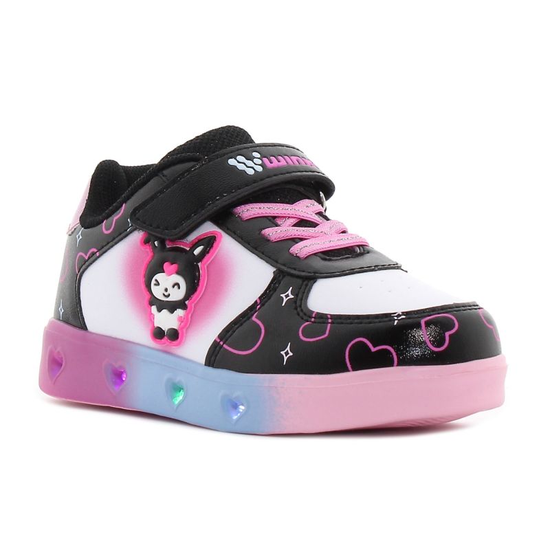 Wink - Whalda Str fekete villogó baba cipő