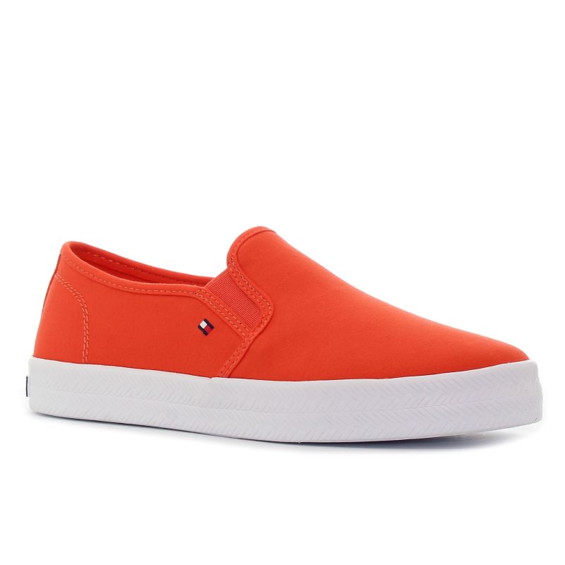 Tommy Hilfiger Essential Nautical portocaliu pentru femei pantofi slip-on-01