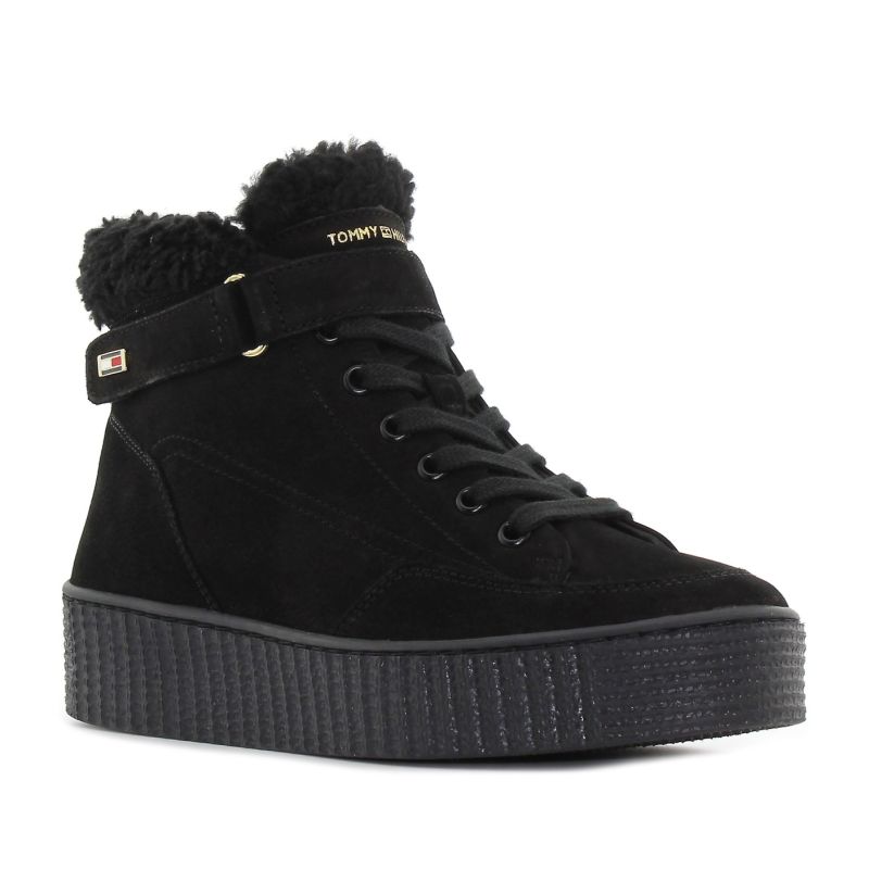 Tommy Hilfiger Faux Fur Nubuck căptușit pantofi de damă-01