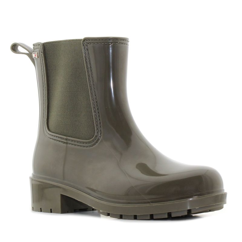 Tommy Hilfiger Flag Rainboot keki cizme de cauciuc pentru femei-01