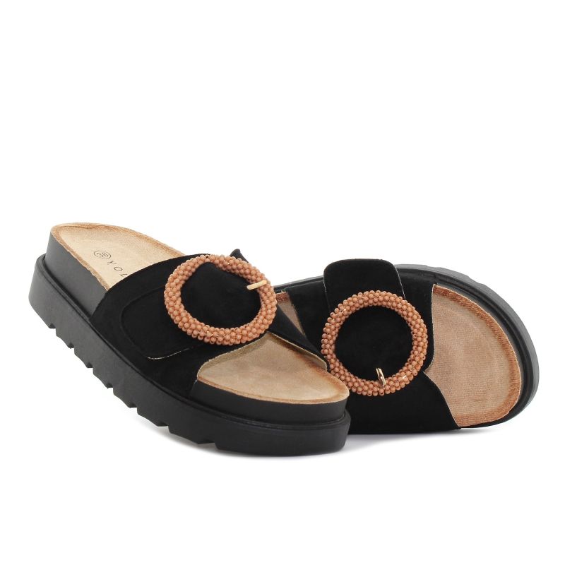 Yolera - Zoi fekete női papucs