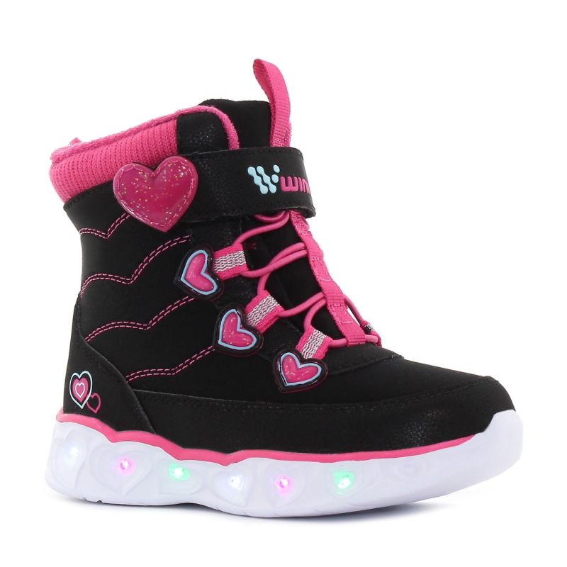 Wink - Mihr villogó fekete baba bakancs