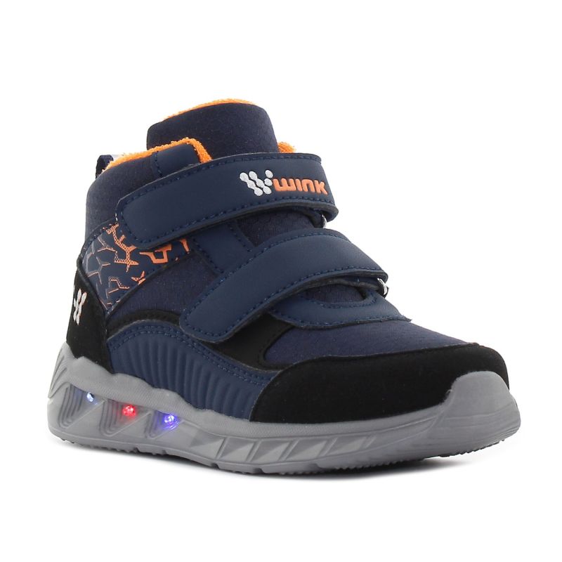 Wink - Hume sötétkék magasszárú villogó gyerek cipő