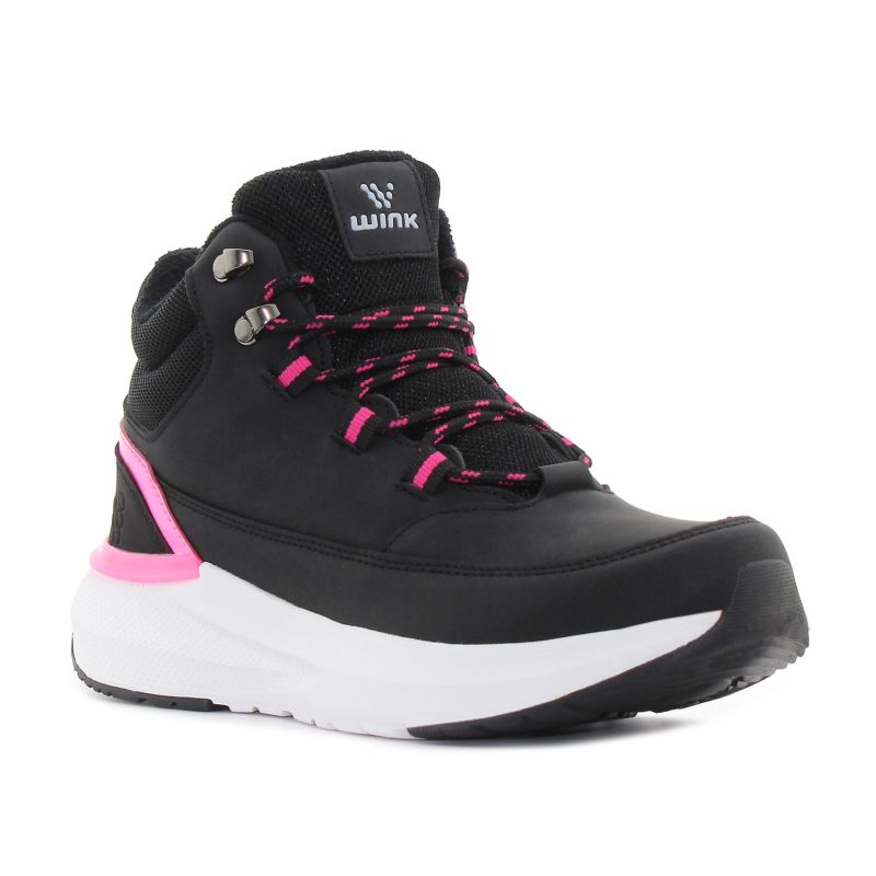 Wink - Wibers fekete-magenta junior csizma