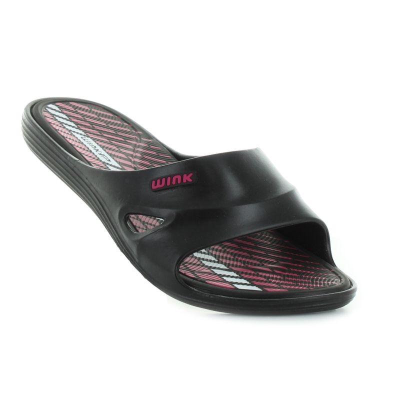 Wink fekete-pink női papucs