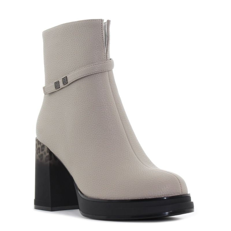 Yolera - Cheet bézs női bokacsizma -BY6904-1