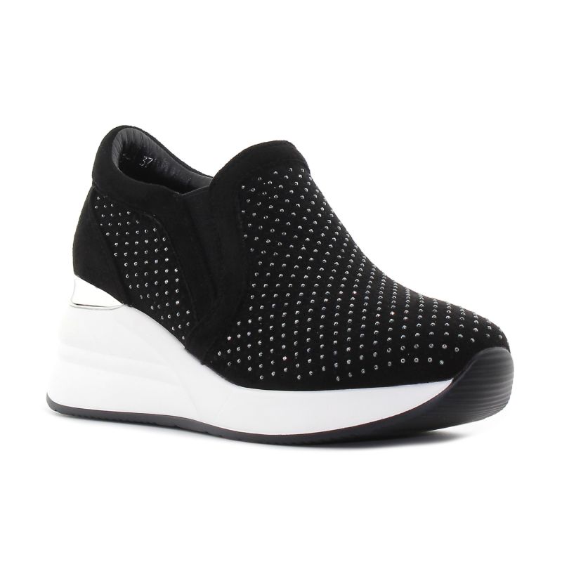 Yolera - Timie High fekete női bebújós cipő