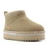 Tommy Hilfiger TJW Suede Flatform bézs bélelt női bokacsizma
