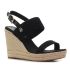 Tommy Hilfiger Textured High Wedge fekete női éktalpú szandál