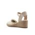 Tommy Hilfiger Fringe Canvas bézs női éktalpú szandál