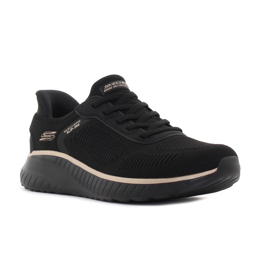 Skechers - Slip-Ins Bobs Squad Chaos Current Muse fekete női fitnesz cipő -117497-BKRG