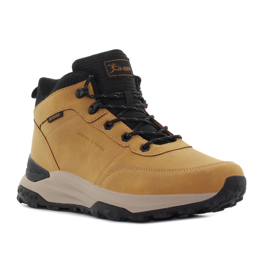 Knup - Hiking világosbarna férfi magasszárú utcai cipő -418M3