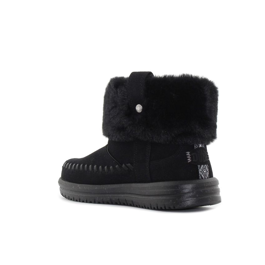 HeyDude - Classic Camden Cuff fekete női csizma