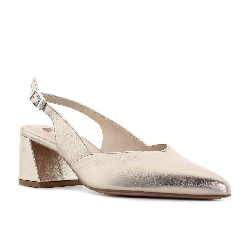 Högl Laura bronz női bőr magassarkú