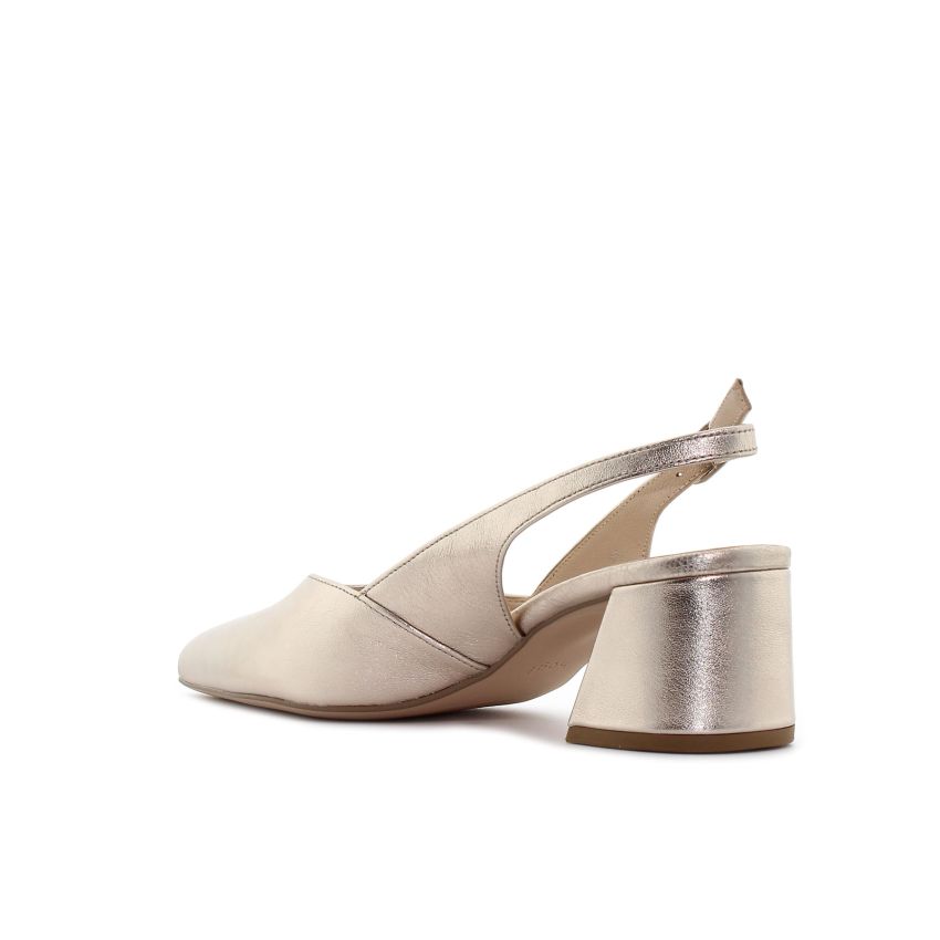 Högl Laura bronz női bőr magassarkú