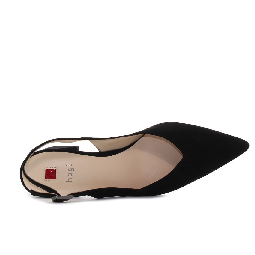 Högl Laura fekete női bőr magassarkú