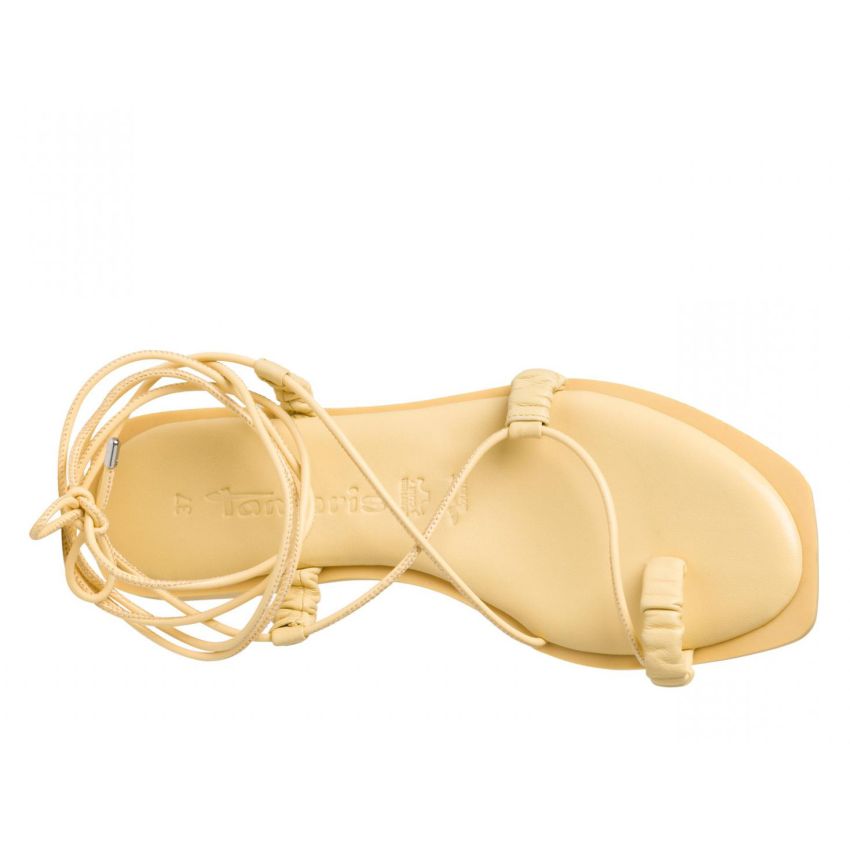 Tamaris sárga megkötős női szandál
