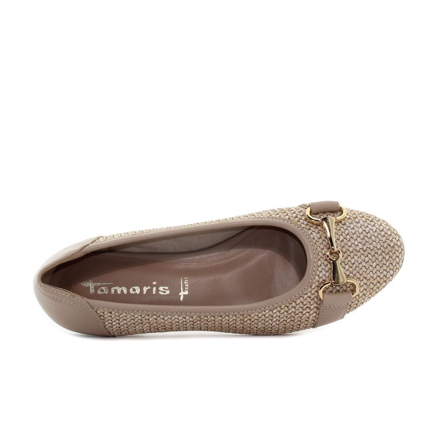 Tamaris bézs női bebújós cipő