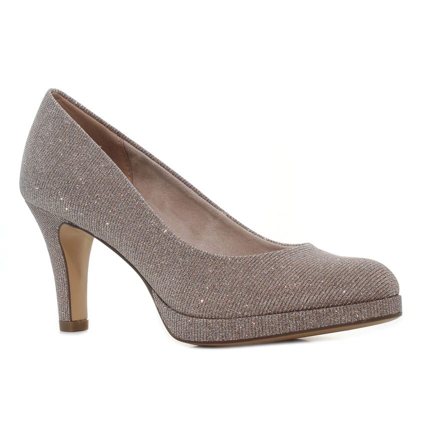 Tamaris rózsaarany csillogó női magassarkú