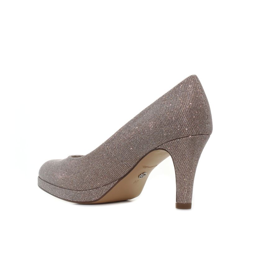 Tamaris rózsaarany csillogó női magassarkú