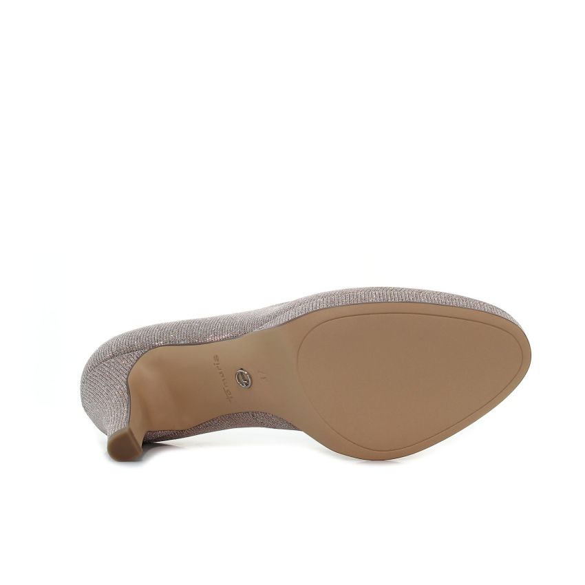 Tamaris rózsaarany csillogó női magassarkú