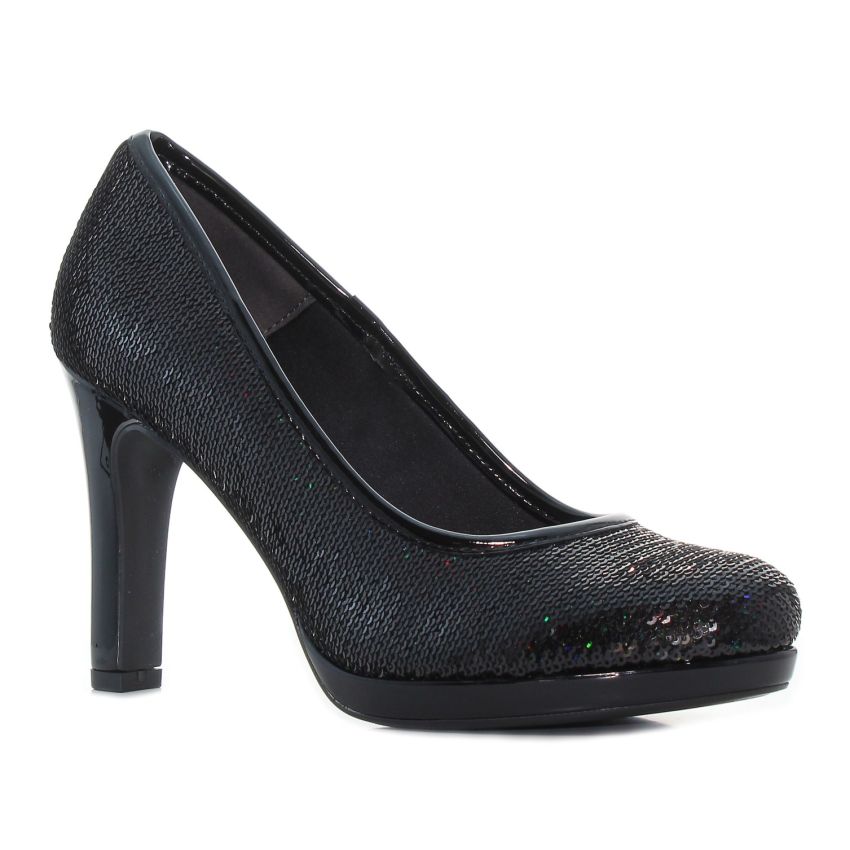 Tamaris fekete női magassarkú