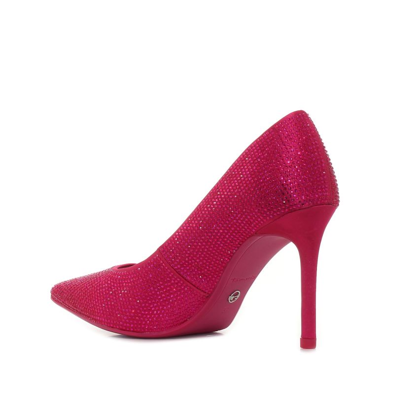 Tamaris magenta női magassarkú