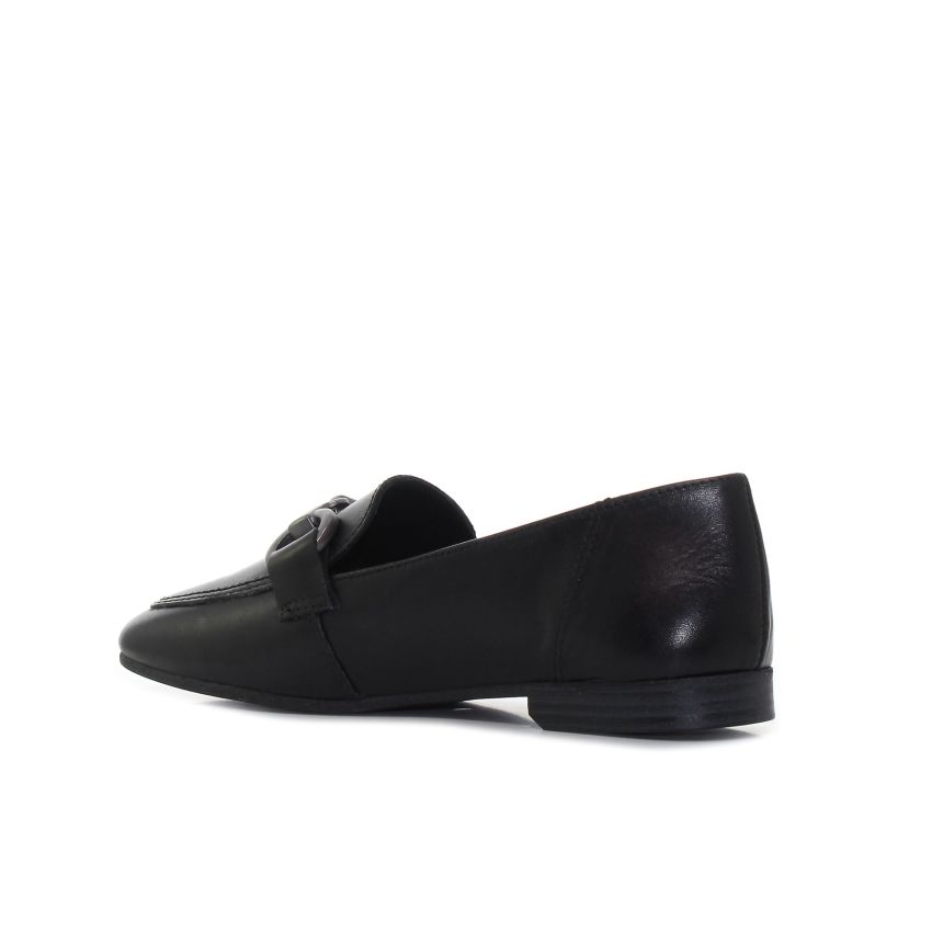 Tamaris fekete női bebújós cipő