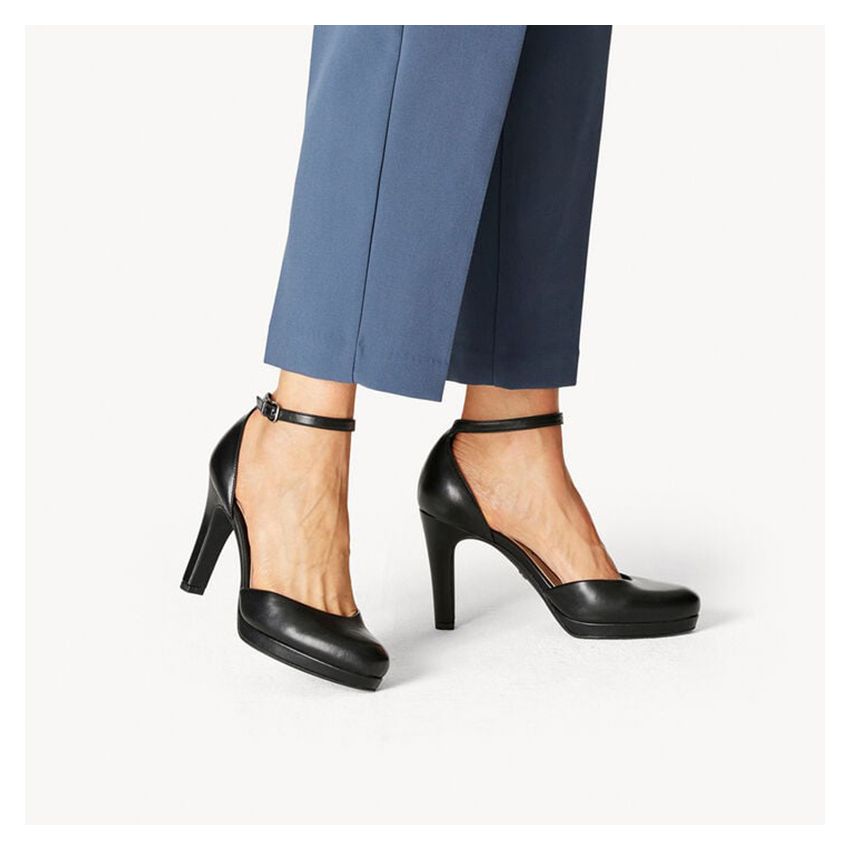 Tamaris fekete női magassarkú