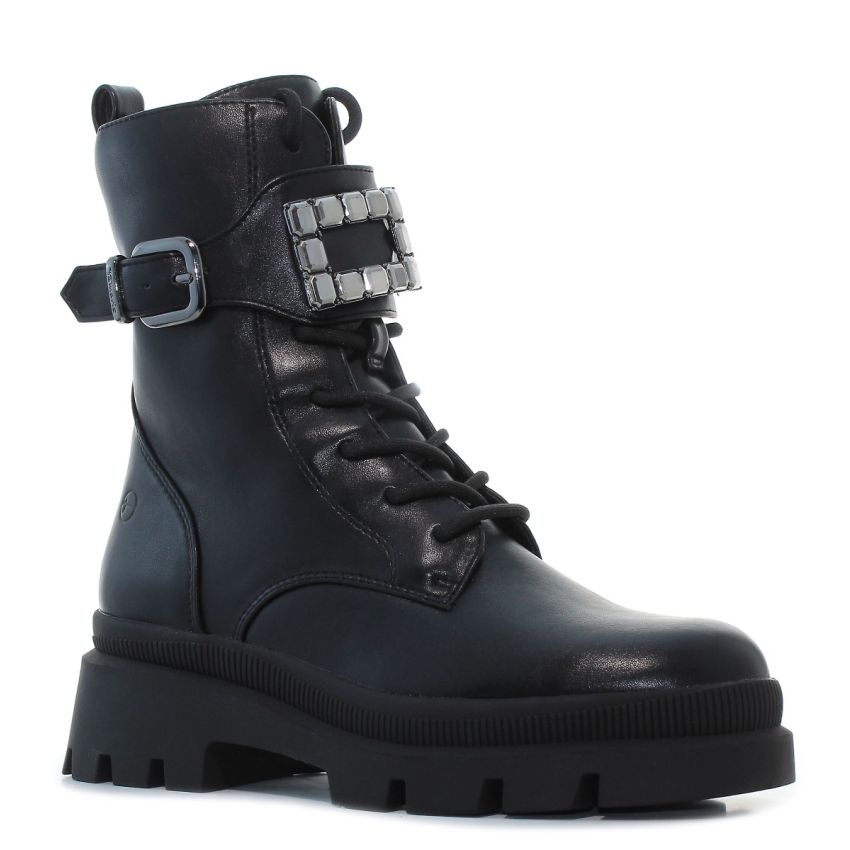 Tamaris fekete női bakancs