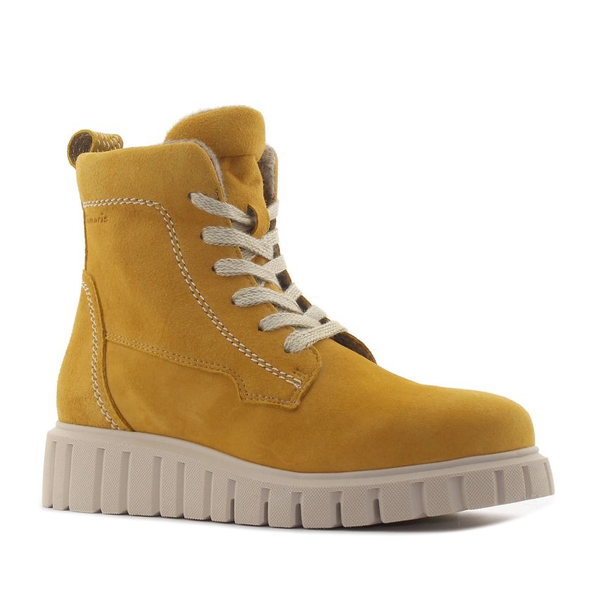 Tamaris sárga női bakancs