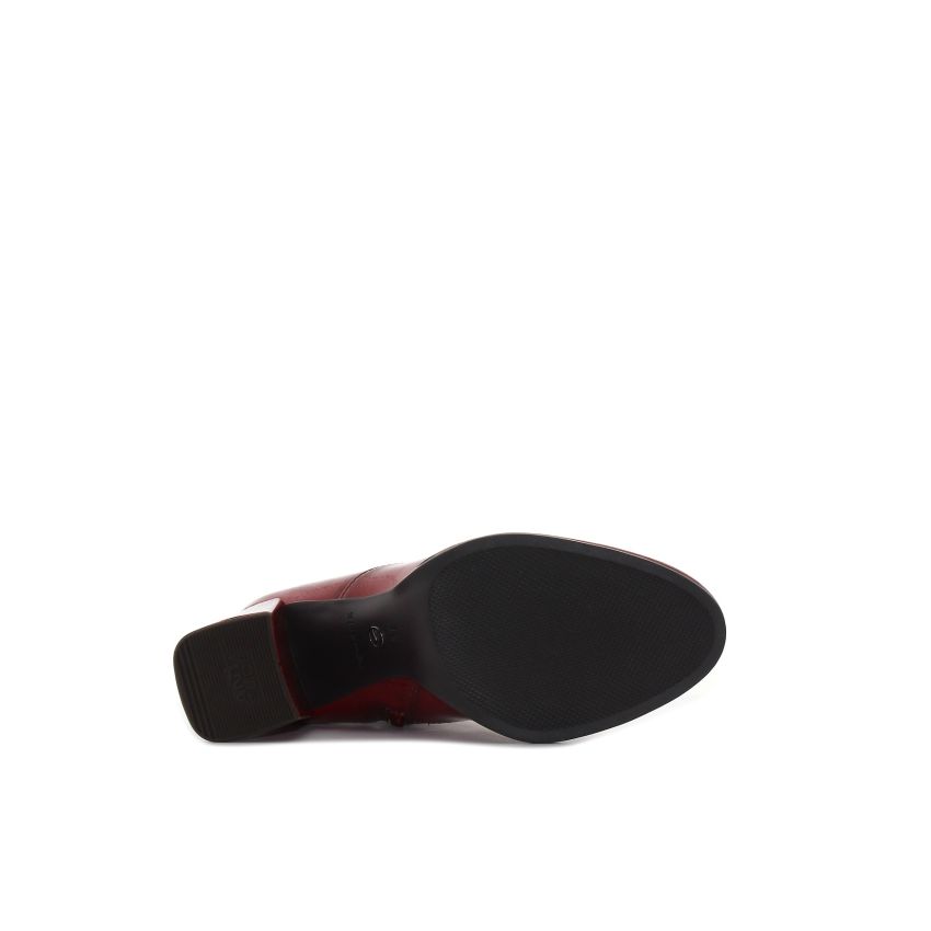 Tamaris bordó női bokacsizma