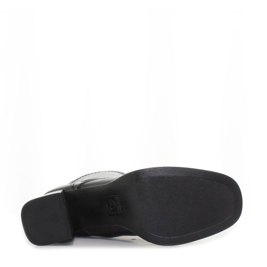 Tamaris fekete magassarkú női bokacsizma